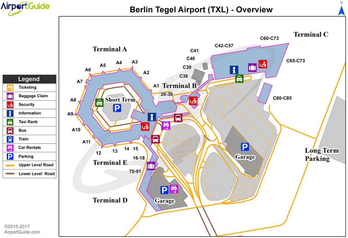 txl aeroporto de berlim mapa