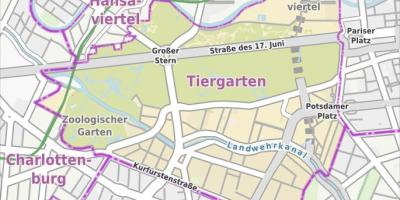 Mapa de tiergarten, em berlim