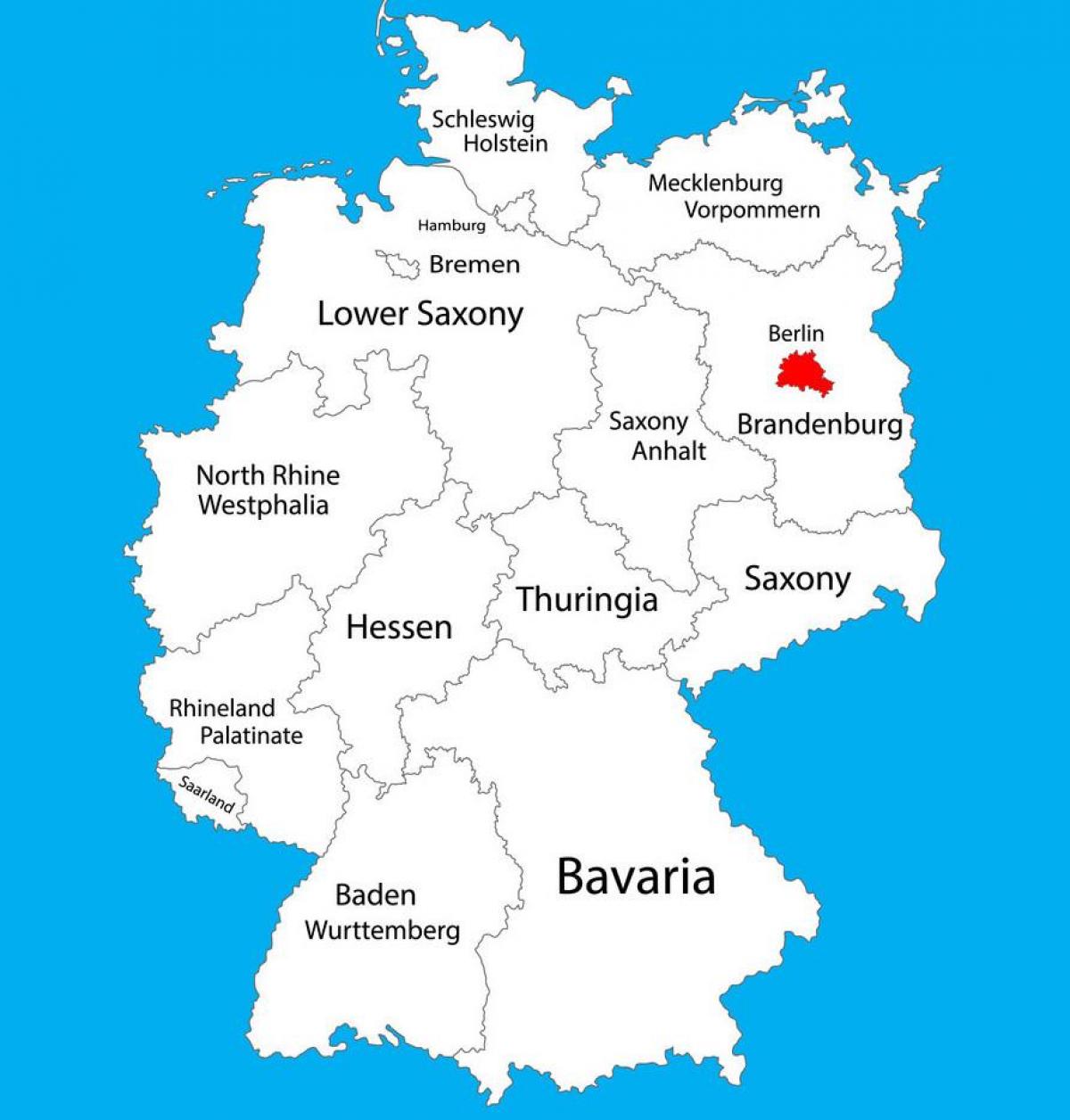 mapa da alemanha, mostrando berlim