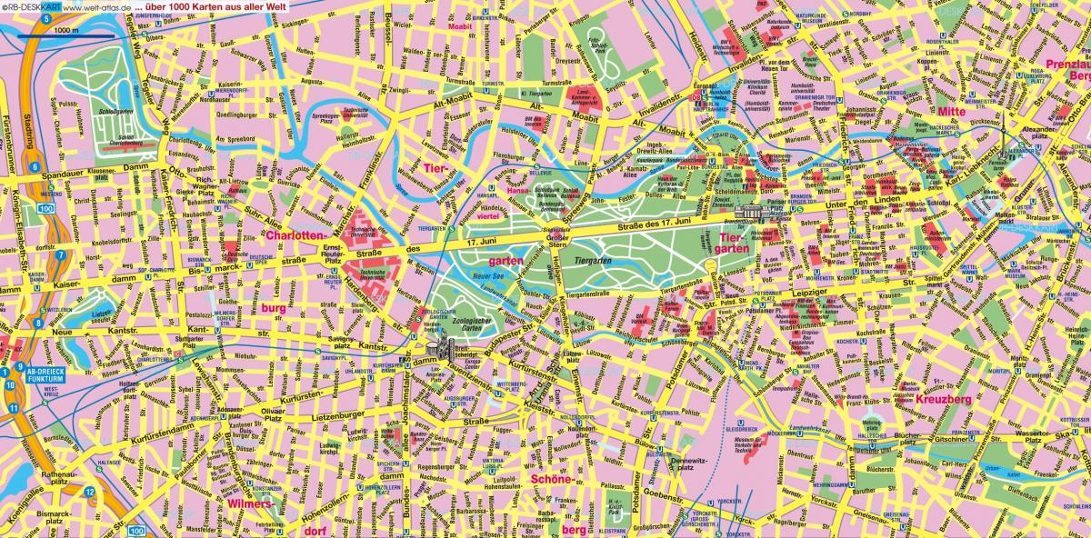 mapa de rua do centro de berlim
