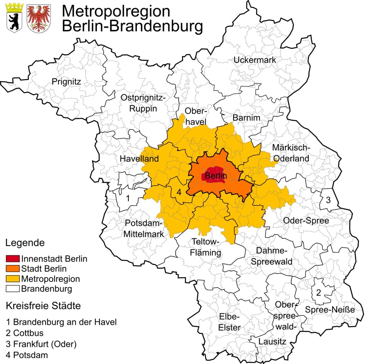 mapa de berlim região