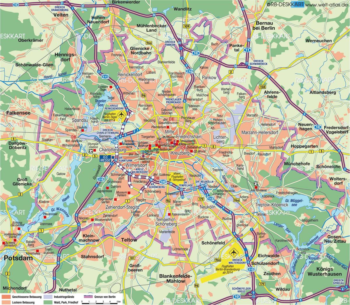 mapa de ruas de berlim, na alemanha
