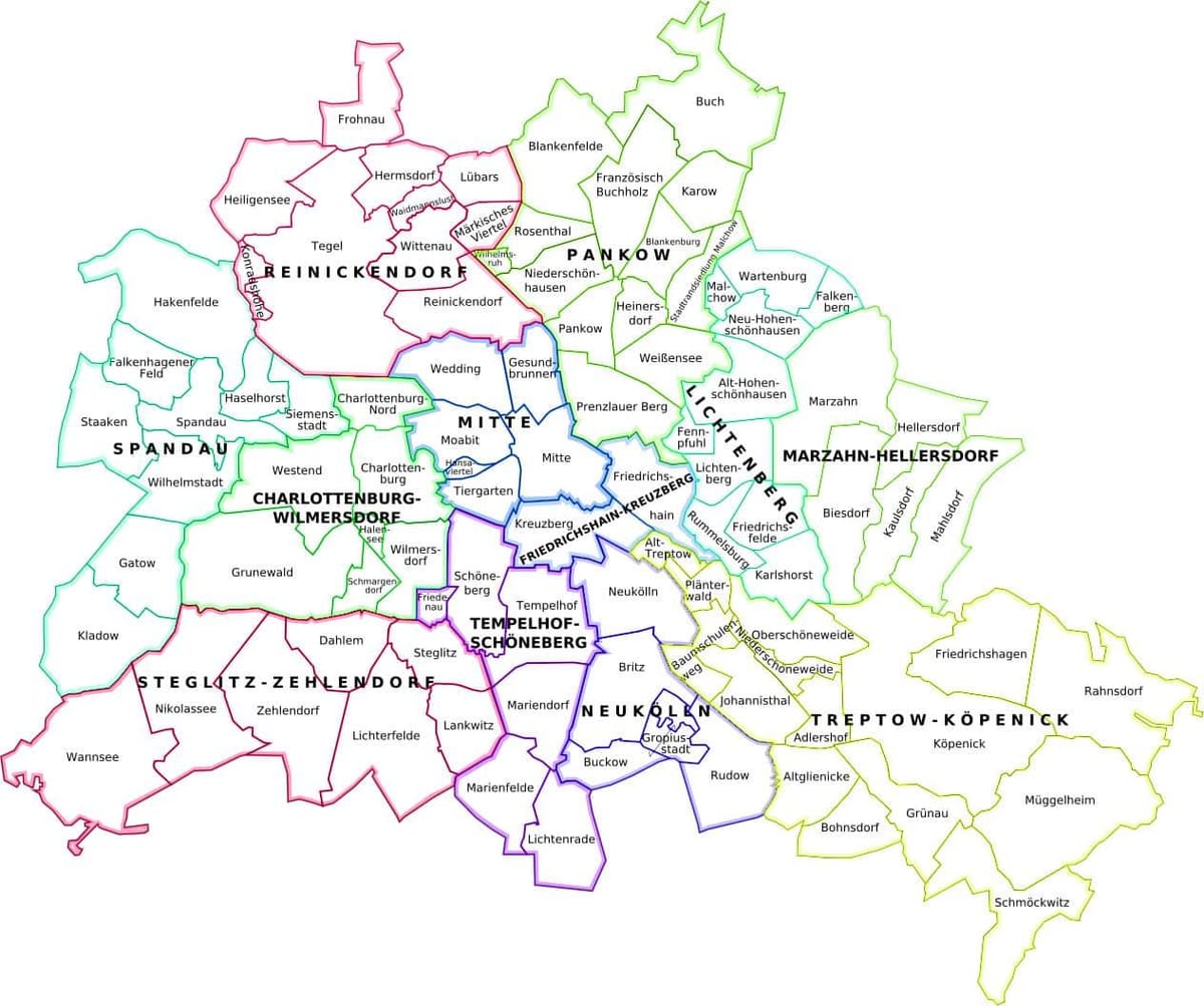 mapa de berlim e arredores