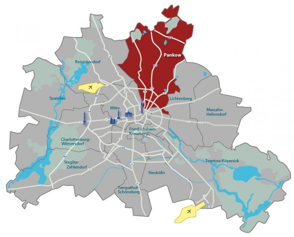 mapa de pankow em berlim 