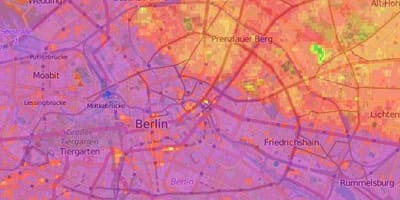 Mapa de berlim topográfico