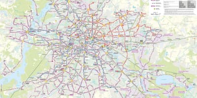 Mapa de berlim noite de ônibus