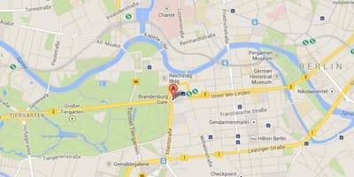 Mapa da porta de brandenburgo, em berlim